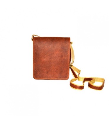 J.K.Leather Ταχυδρομική Δερμάτινη Τσάντα με διπλό χώρισμα