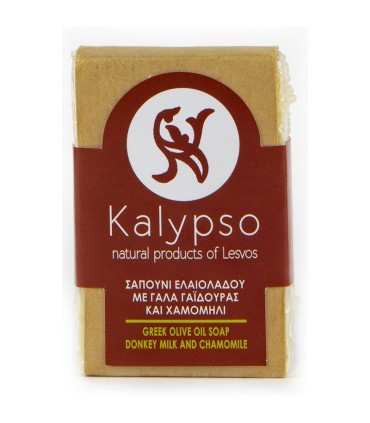 Kalypso Χειροποίητο σαπούνι Ελαιόλαδου με γάλα γαϊδούρας και χαμομήλι, 100g