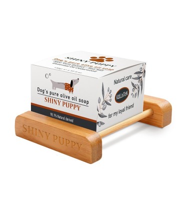 Kalliston Σετ με σαπουνοθήκη και σαπούνι ελαιολάδου για το σκύλο, 130g