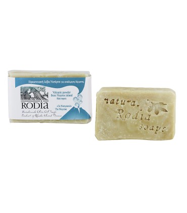 Rodia Soaps Φυσικό Σαπούνι Ελαιολάδου με Ηφαιστειακή Λάβα Νισύρου, 90g