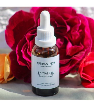 Apeiranthos Λάδι προσώπου - Αγριοτριανταφυλλιά + Argan, 30ml