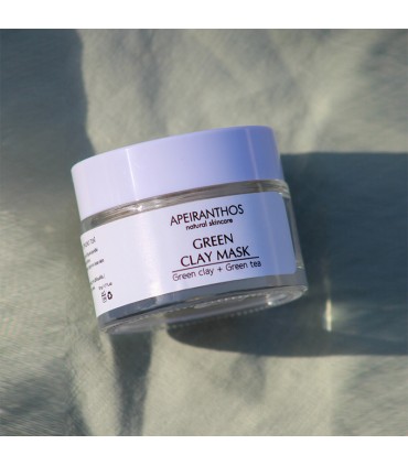 Apeiranthos Μάσκα με πράσινο άργιλο - Πράσινος άργιλος + πράσινο τσάι, 50g